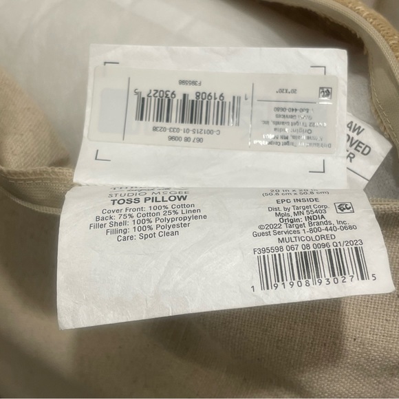 Woven Striped Throw Pillow Camel/Cream - Threshold designed with Studio McGee - Picture 10 of 11